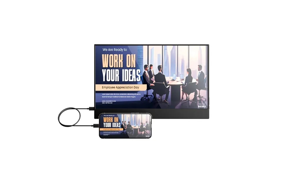 Blitzwolf Pcm3-air 14 Inch Fhd Portable Monitor 1080p Dual Usb-c Full Function Computer Monitor Only 560g