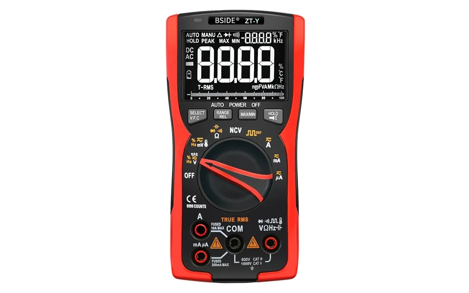 Bside Zt-y Ebtn Lcd Multimeter 3line Display 9999 Counts Trms Auto-range Voltmeter Capacitance Temp Vfc Ncv Hz Tester Fl