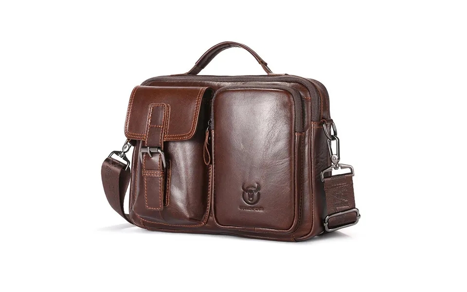 Bullcaptain Genuine Leather Mens Shoulder Bag Business Crossbody Bag Male Briefcase Messenger Bag Men's Casual Handbags