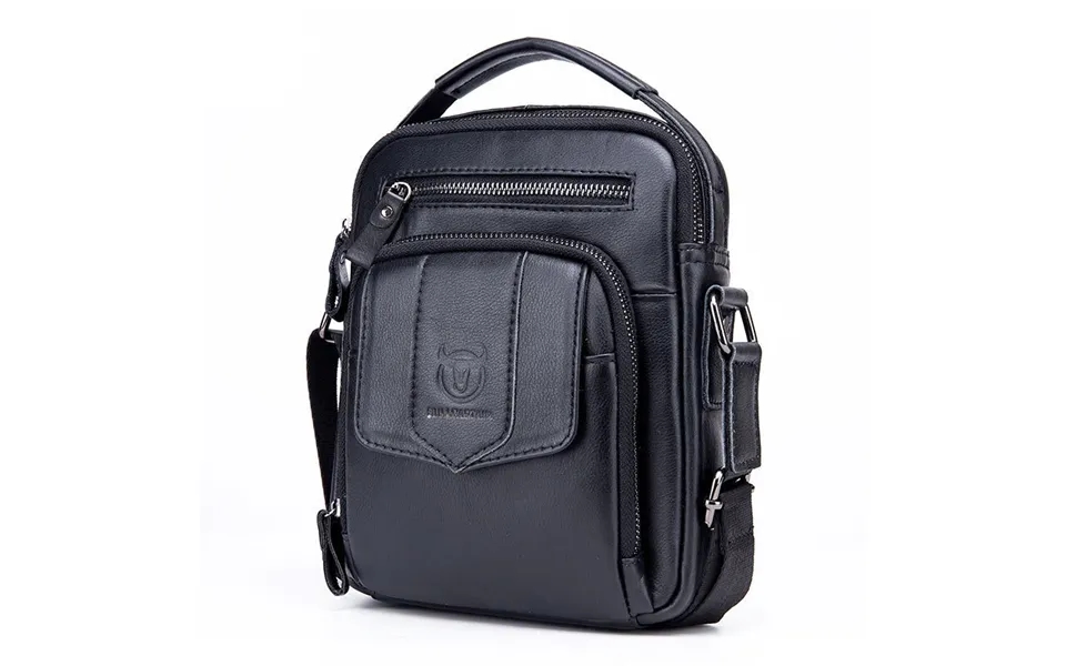 Bullcaptain Genuine Leather Messenger Bag For Men Adjustable Shoulders Sling Crossbody Bags For Travel Work Business Han