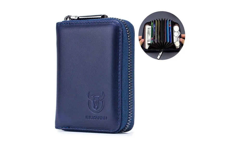 Bullcaptain Genuine Leather Wallet For Men Multi Card Slot Id & Credit Card Bag Rfid Protection Card Holder Multifunctio