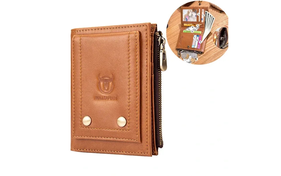 Bullcaptain Genuine Leather Wallet For Men,small Coin Purse,mini Rfid Card Holder,high Quality Hardware Card Wallet