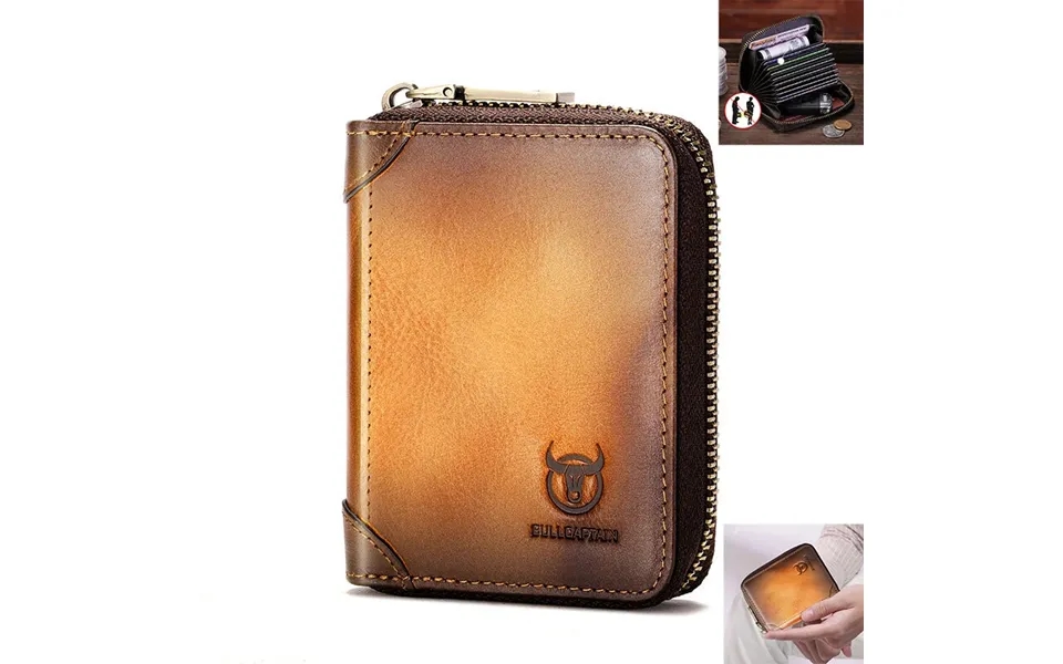 Bullcaptain Men's Genuine Leather Wallet 11 Card Slots Credit Card Holder Mens Casual Business Coin Purse Bag Multifunct