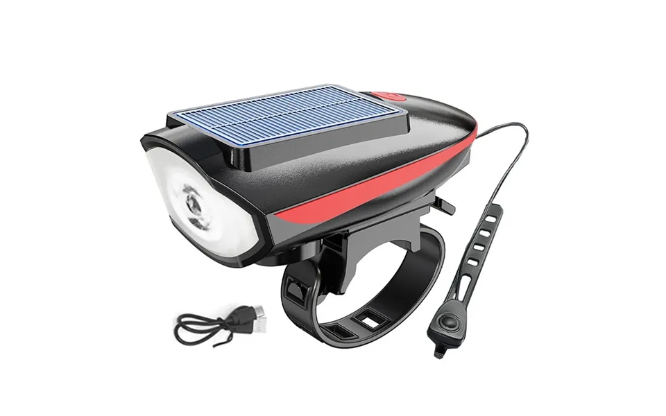 Cansses 3 In 1 Solar Bike Headlight Xpe Lamp Beads 1200mah Battery Waterproof 3 Light Modes With 120db Horn For Night Cy