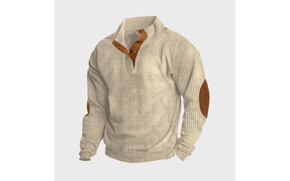 Charmkpr Mens Pullover Hoodies Two Tone Patchwork Stand Collar Corduroy Pullover Sweatshirts