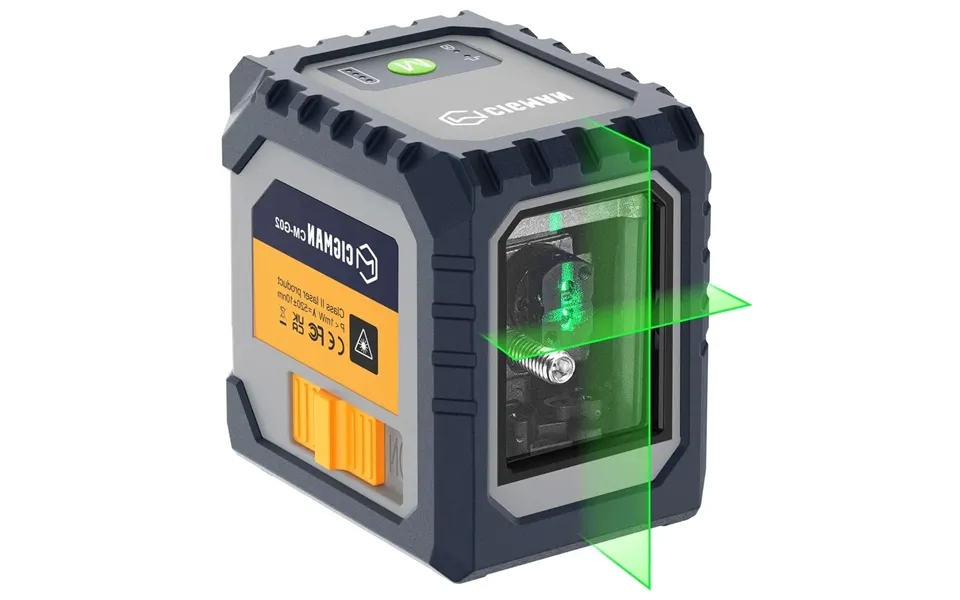 Cigman Cm-g02 Cm-g02a Laser Level Tool 2 Lines 510-530nm Green Laser Ip54 30m Range High Accuracy Rechargeable Battery
