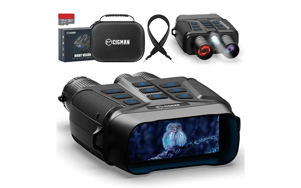 Cigman Cnv01 4k Night Vision Binoculars 600m Range 3.99 Hd Display 5x Digital Zoom Infrared Spotlight 512gb Expandable