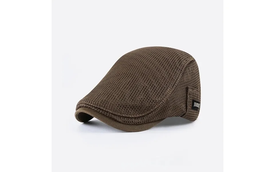 Collrown Breathable Beret Cap Men Mesh Fabric Flat Hat Newsboy Cap Driving Fishing Hat Peaked Cap Adjustable Cabbie Hat