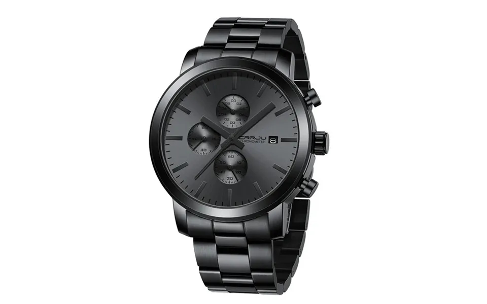 Crrju Mens Chronograph Watch - Stainless Steel Strap Men Watch