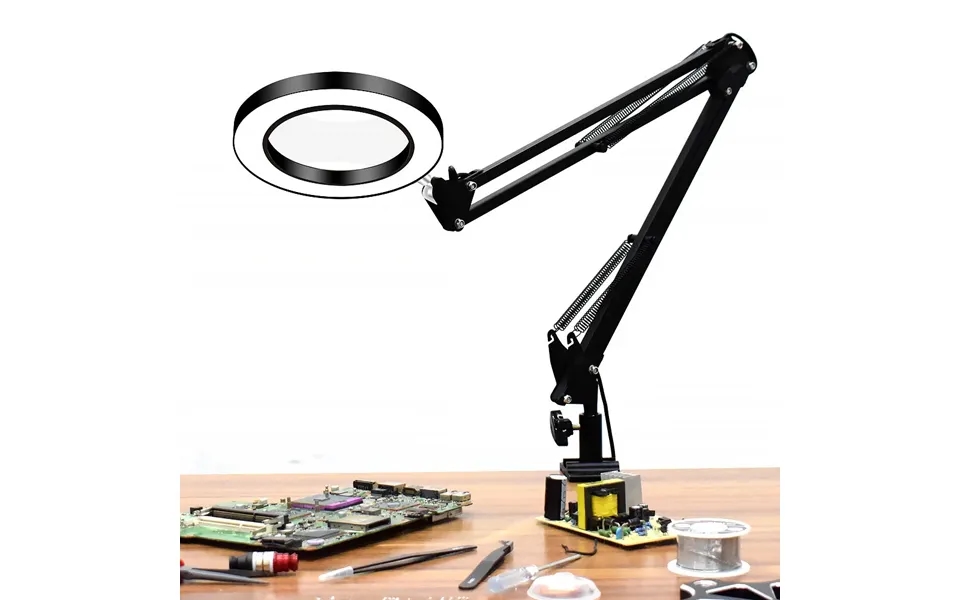 Daniu Flexible Desk Large 5x Usb Led Magnifying Glass 33cm 33cm Bracket 3 Colors Illuminated Magnifier Lamp Loupe