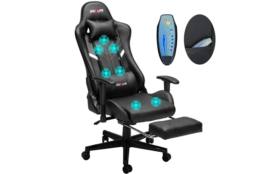 Douxlife Gc-rc03 Gaming Chair With 7 Point Massage Ergonomic High Back Design Lumbar Relax New Customized Pu Massage Com