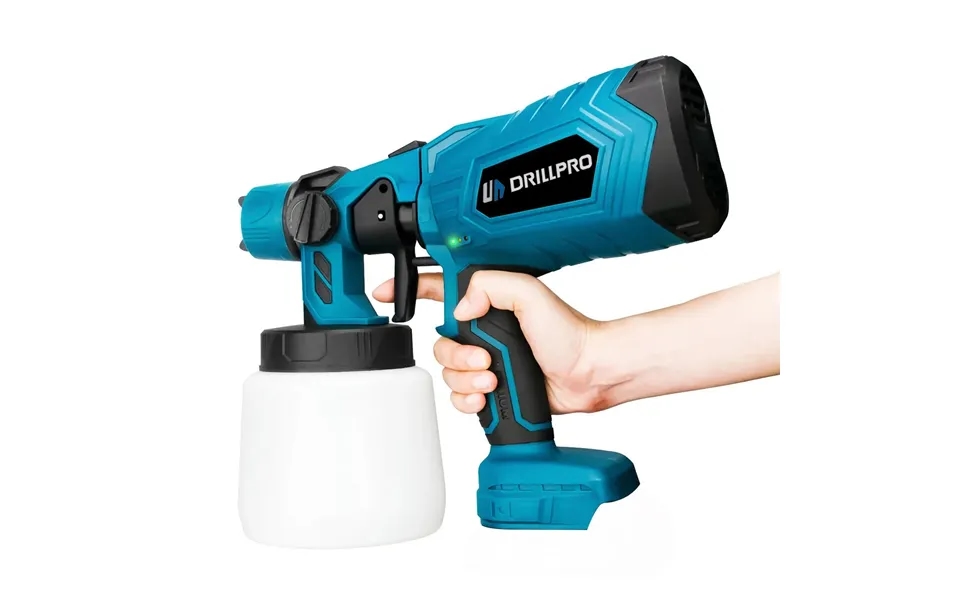 Drillpro 1000ml Cordless Electric Spray Gun Portable Household Paint Sprayer Auto Furniture Steel Coating Airbrush For M