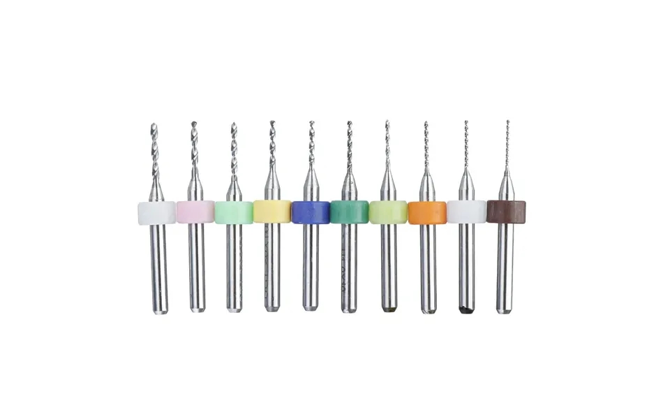 Drillpro 10pcs 0.6mm-1.5mm Tungsten Carbide Pcb Drill Bits Print Circuit Board Mini Cnc Drilling Bit Set