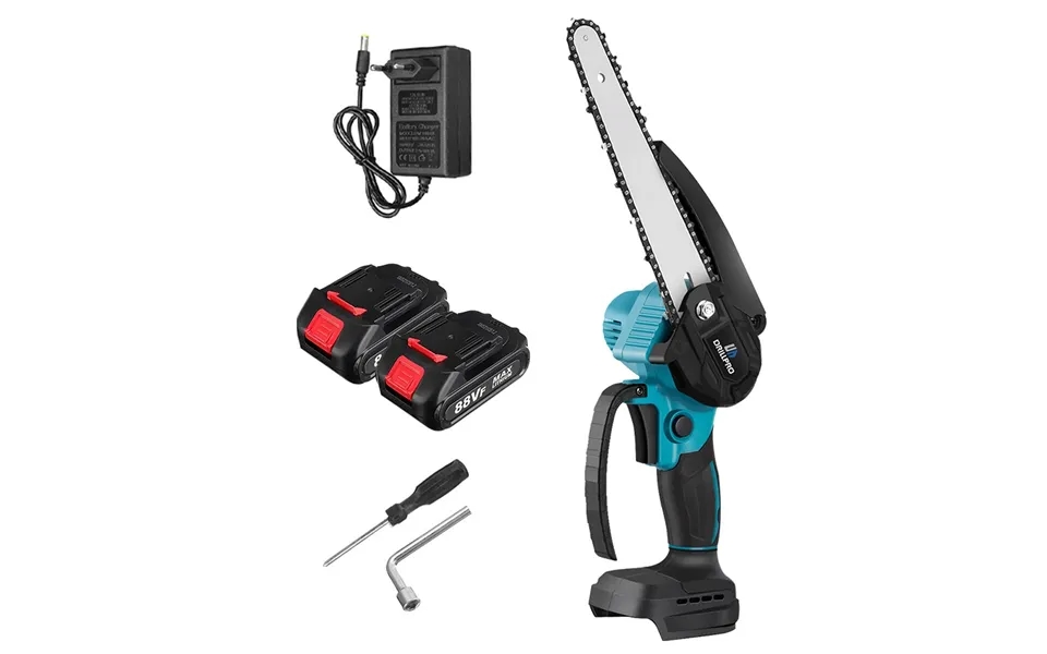 Drillpro 8 Inch Electric Chainsaw 3000w Brushless Motor Compatible With 18v Battery Cordless Wood Cutter 7500mah