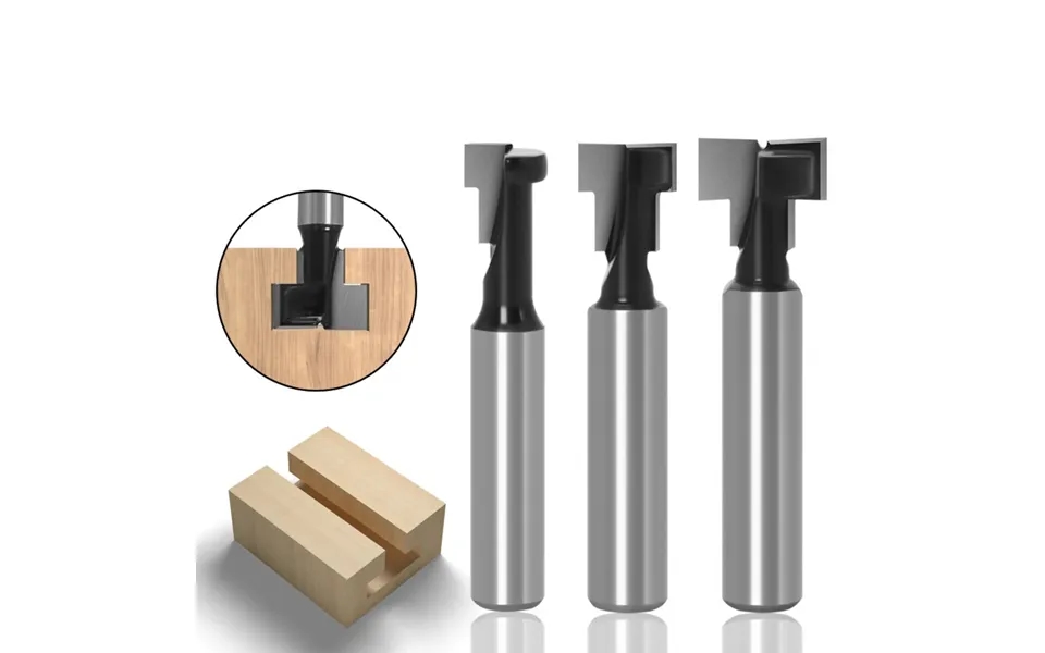 Drillpro 8mm Shank T-slot Keyhole Cutter Wood Router Bit Carbide Cutter For Wood Hex Bolt T-track Slotting Milling Cutte