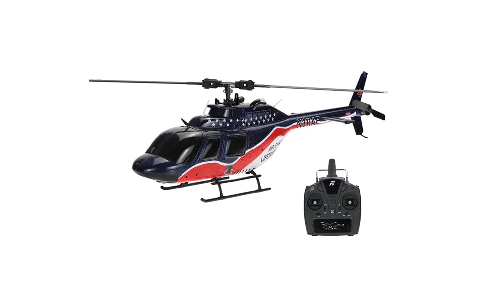 Eachine E186 1 27 Bell-206 Scale 2.4g 6ch Altitude Hold Optical Flow Positioning Dual Brushless Motor Rc Helicopter