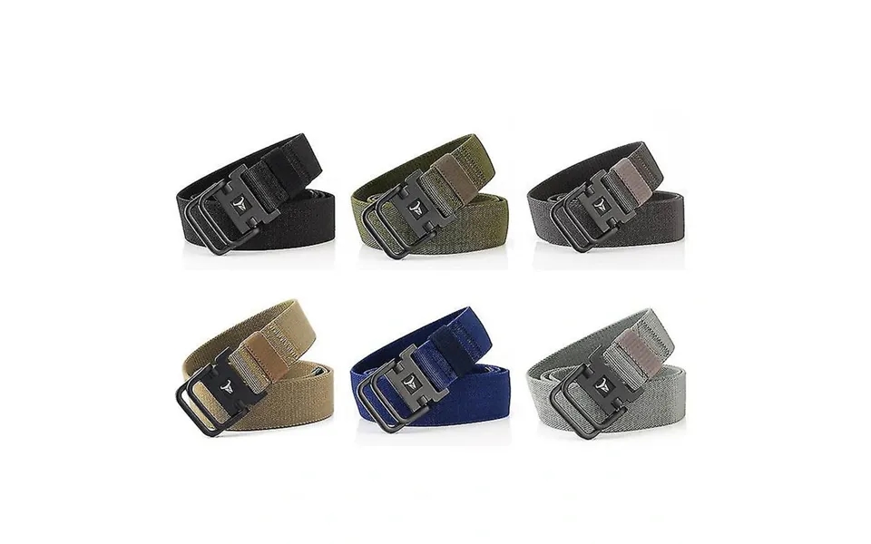 Enniu Elastic Tactical Belts Combat Tactical Designer Belts For Jeans Pants 2 Ring Buckles Solid Casual Nylon Strap Canv