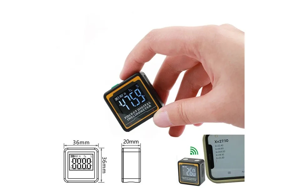 Etopoo Mini Pocket Inclinometer With Bluetooth Digital Display Angle Measuring Slope Meter For Surveying Construction An