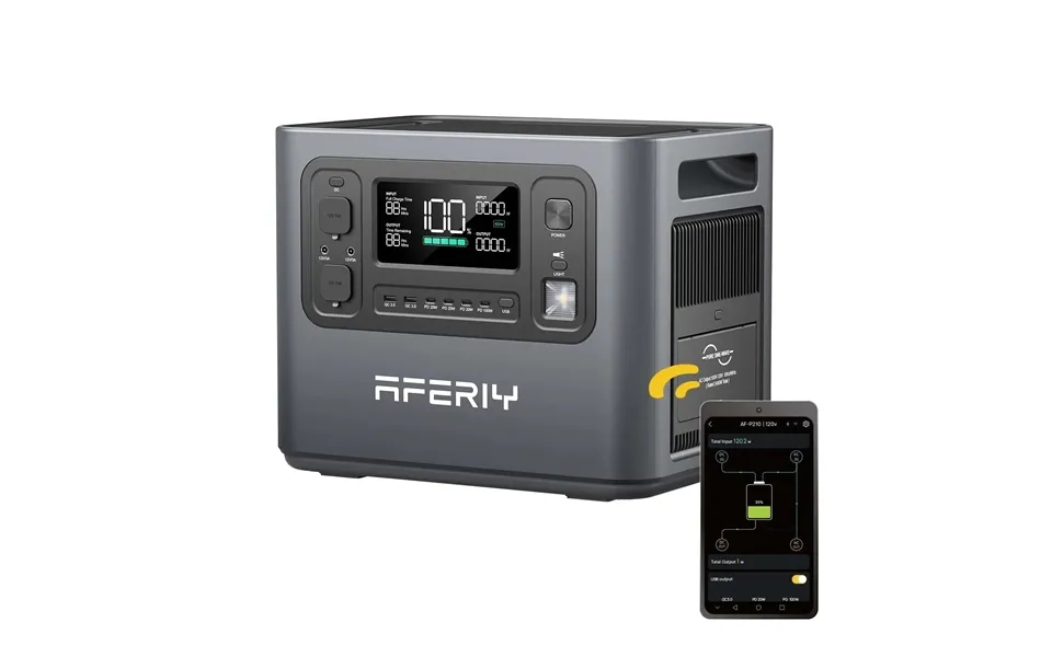 Eu Direct Aferiy P210 2400w 2048wh Lifepo4 Battery Portable Power Station Support App Ups Pure Sine Wave - 13 Output Po
