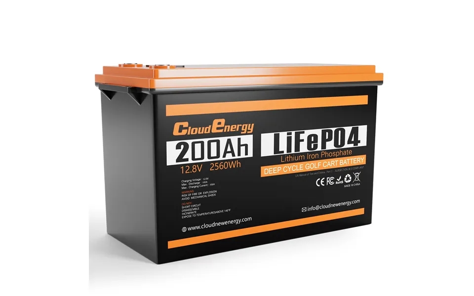 Eu Direct Cloudenergy 12v 200ah Lifepo4 Battery Pack 2560wh Energy 6000 Cycles Built-in 100a Bms - Support In Series P