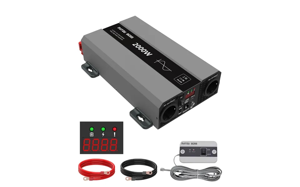 Eu Direct Datouboss Pure Sine Wave Inverter 12v 24v To 230v 2000w Inverter Voltage Converter With Eu Ac Socket 3 A Usb