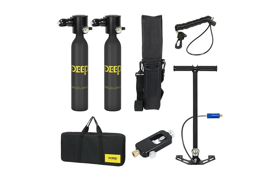 Eu Direct Dideep 0.5l*2 Mini Scuba Diving Oxygen Cylinder Equipment Oxygen Tank Underwater Breather Diving Lung Air Ta