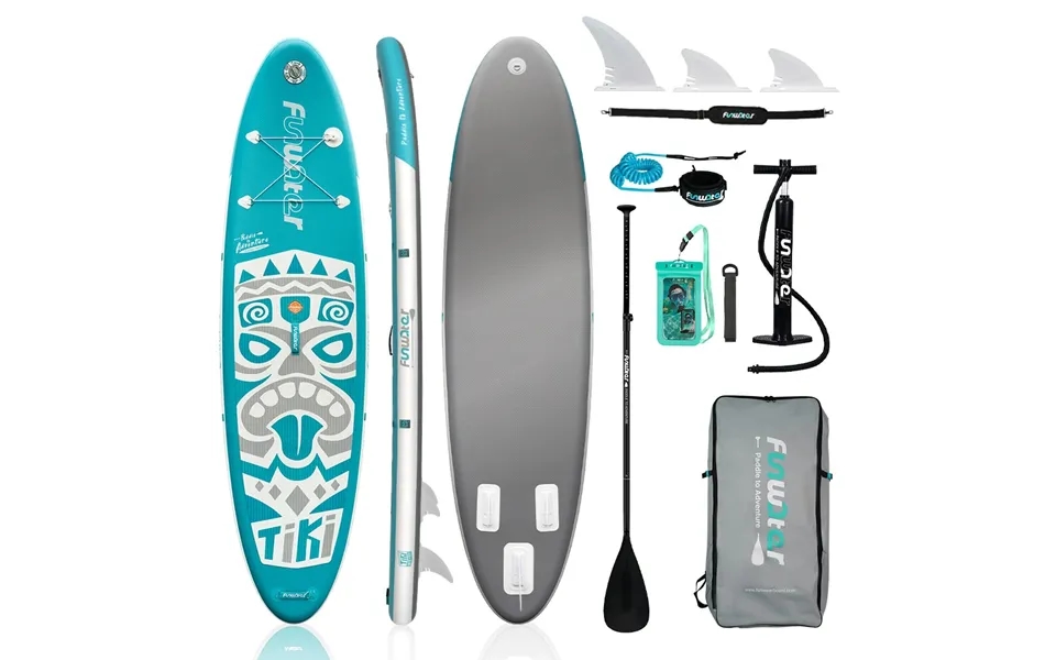 Eu Direct Funwater Inflatable Stand Up Paddle Board Surfboard Complete Set Paddleboard Accessories Adjustable Paddle,