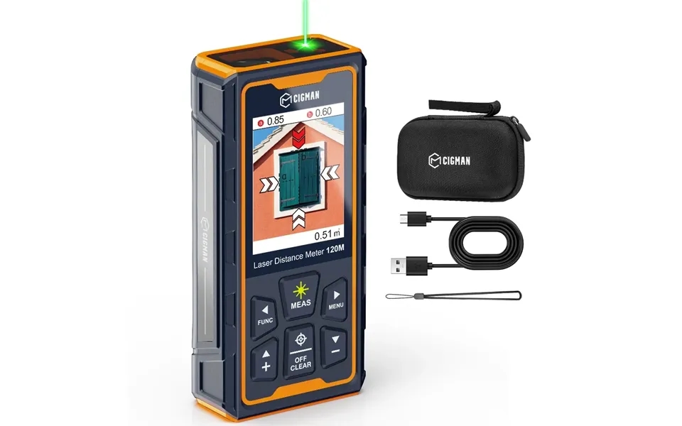 Eu Us Direct Cigman Cd-120g Laser Distance Measure 120m 393ft Digital Pointfinder 4x Zoom P2p Technology Ip68 Waterproof