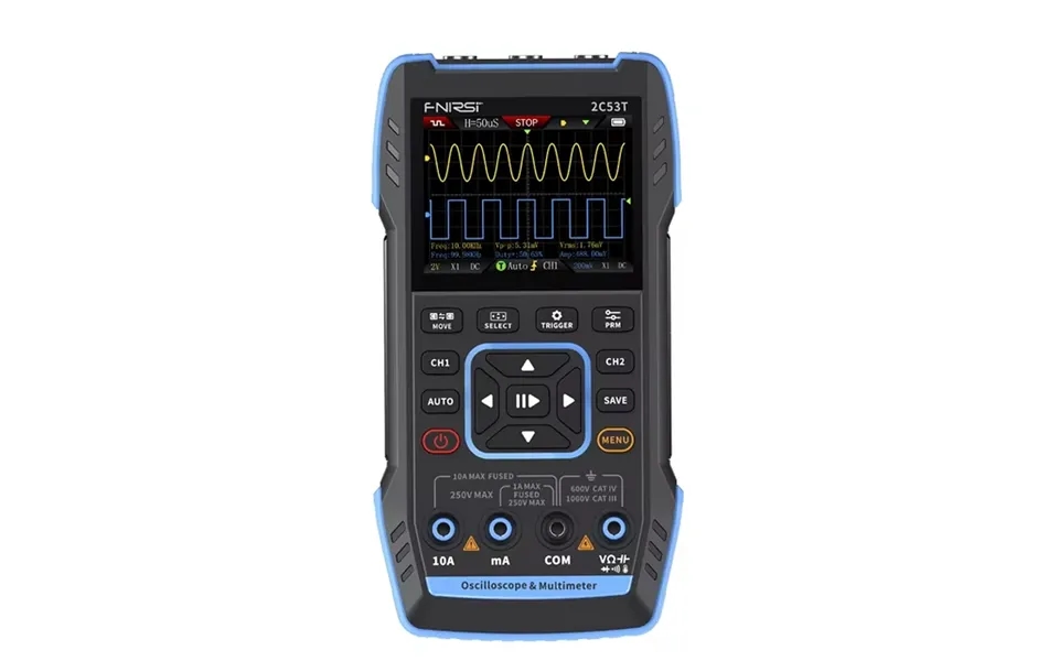 Fnirsi 2c53t Upgrade 3in1 50mhz*2 Dual Channel Bandwidth 250ms Rate Oscilloscope Multimeter Signal Generator 19999 Count