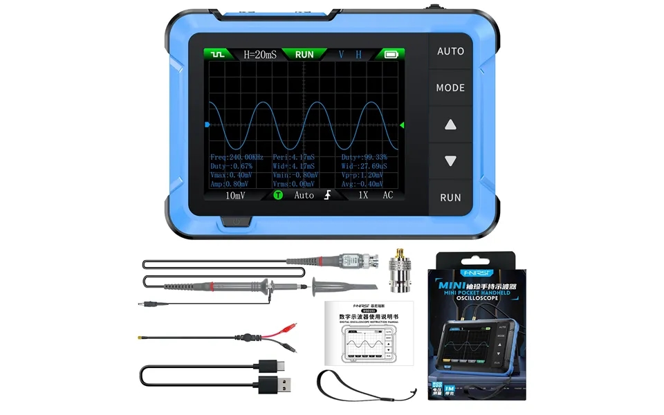 Fnirsi Dso510 Handheld Digital Oscilloscope 2.8 Inch Tft Lcd 10 Mhz Bandwidth 48msa S Sampling Rate Portable Design For