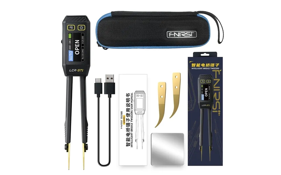 Fnirsi Lcr-st1 Mini Smart Tweezer Lcr Smd Esr Tester Resistance Capacitance Inductance Continuity Diode Test Measurement
