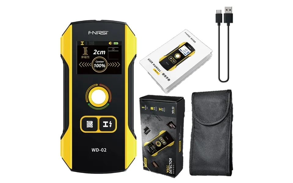 Fnirsi Wd-02 Metal Detector Wall Detector Scanner Wooden Ac Wires Metal Pipes Rebars Detecting Tool Indicator Light Posi