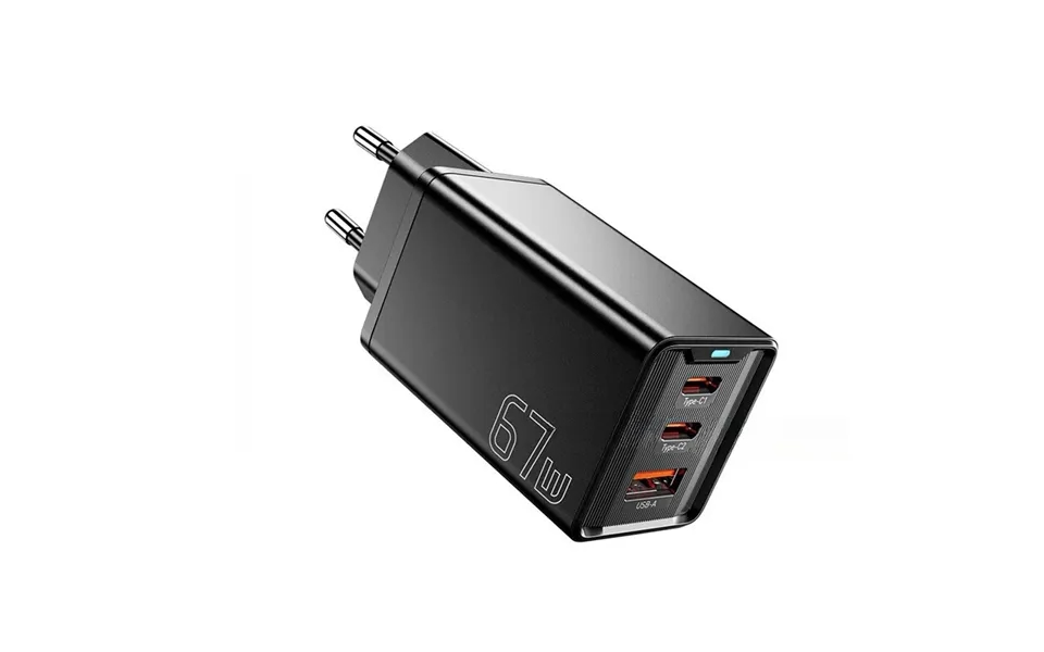 Gan Tech Essager Jt-g67tc2u1 67w 3-port Usb Pd Charger 2usb-c Usb-a Qc2