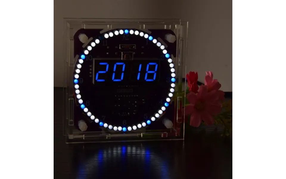 Geekcreit Diy Ds1302 Light Control Rotation Led Electronic Clock Kit Music Alarm Clock With Housing Description Downloa