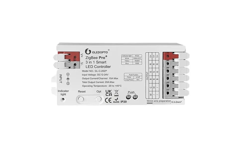Gledopto C-202p Zigbee3.0 Pro 3 In 1 Led Strip Controller 20a Max Rgbcct Rgbw Rgb Home Tuya Smart Life App Voice Contro