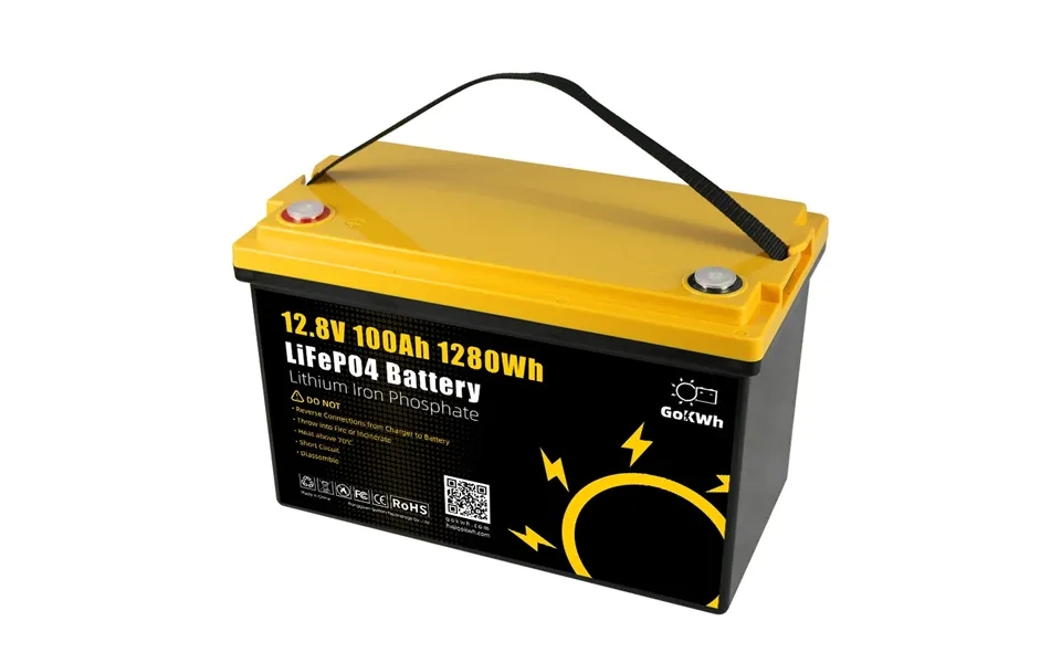 Gokwh 12v 100ah Lifepo4 Lithium Battery 1280wh Energy Storage Box Battery Pack Series Built-in Smart Bluetoothbms