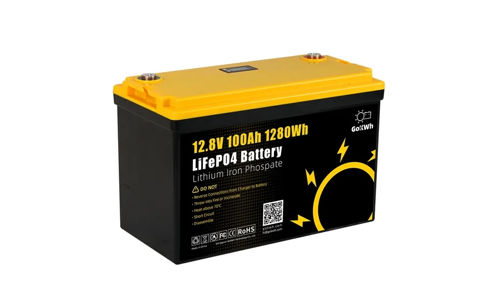 Gokwh 12v 100ah Lifepo4 Lithium Battery 1280wh Energy Storage Box Battery Series Lcd Capacity Display Built-in Bms