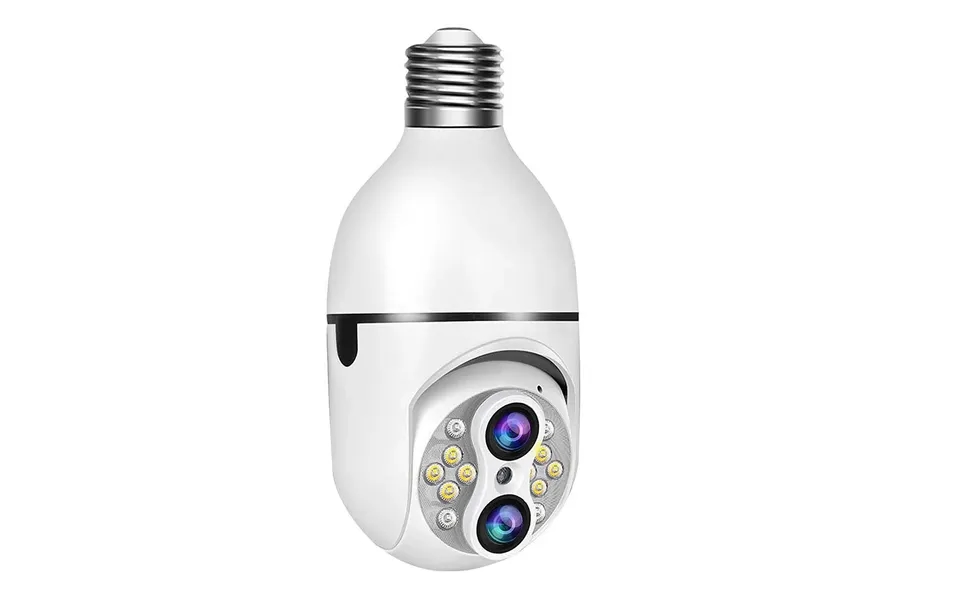 Guudgo E27 2mp 2mp Wifi Bulb Surveillance Camera Dual Lens 10x Zoom Color Night Vision Motion Detection Two-way Audio 4m