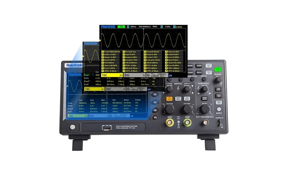 Hantek Dso2d10 Digital Oscilloscope 2ch 1ch Digital Storage 1gs S Sampling Rate 100mhz Bandwidth Dual Channel Economical