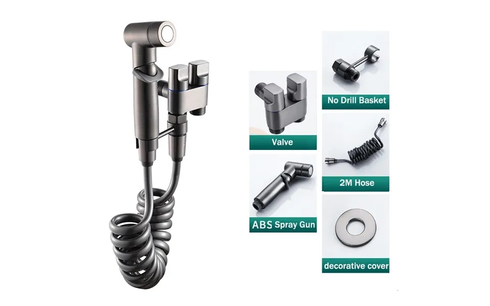 High Pressure Booster Toilet Spray Gun Faucet Copper Dual Control Valve Handheld Bidet Sprayer Toilet Cleaning Hygienic