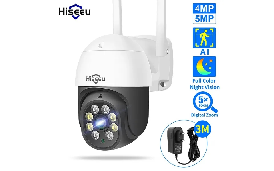 Hiseeu 4mp 5mp Ptz Ip Camera Outdoor Security Ai Human Detection H