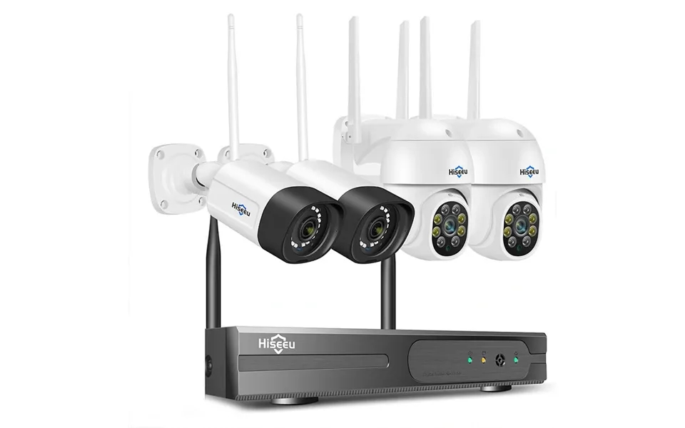 Hiseeu 8wk-4hbc25 Wireless Camera Security System Kit 5mp 5x Digital Ptz 4ch Outdoor Cctv Camera Set 2 Way Audio Ip66 Vi
