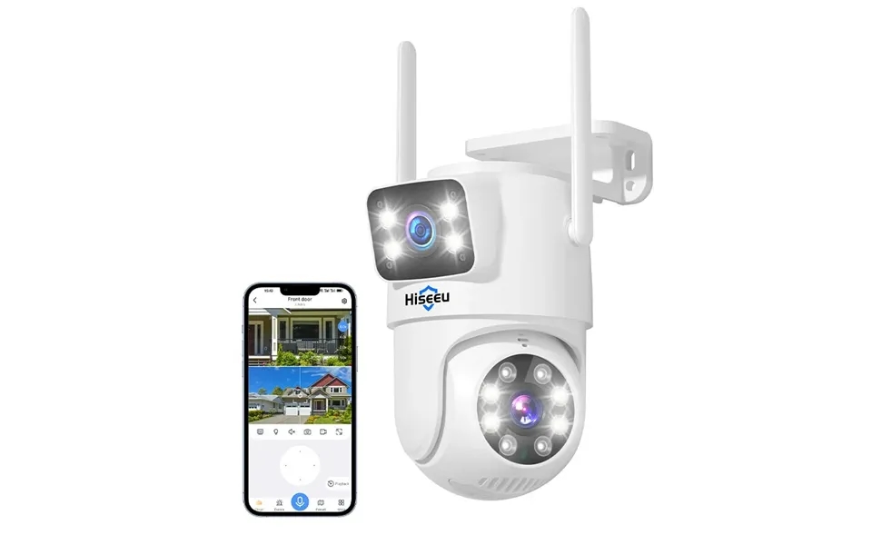 Hiseeu Ws03 3mp 3mp 8x Digital Zoom Wifi Surveillance Camera Dual Lens Color Night Vision Human Detection 2-way Talk Ip6