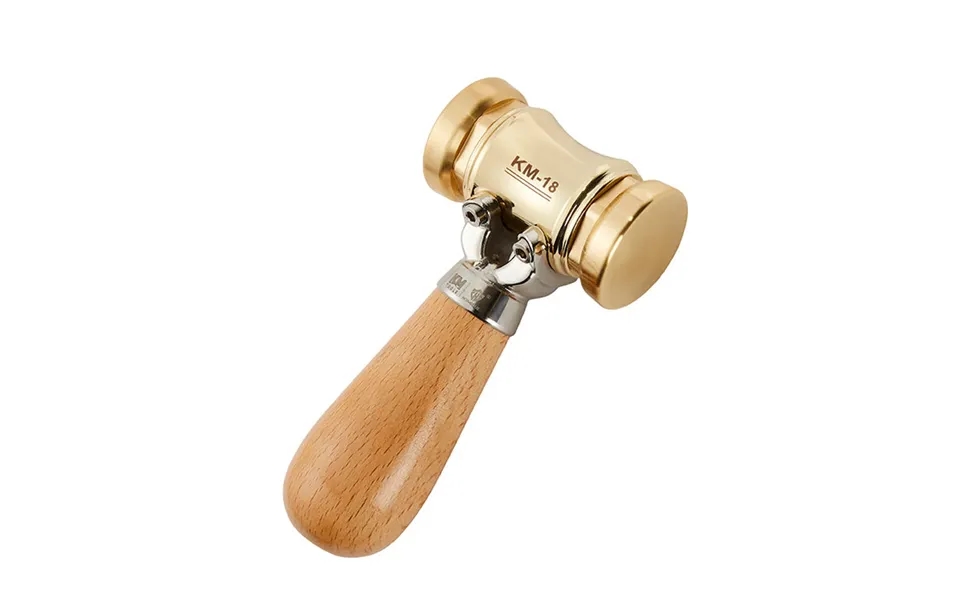 Hongdui Km-18 Mallet Hammer 22-ounce Brass Head Mallet Replaceable Plastic Hammer Heads Nylon Inserts Comfortable Handle