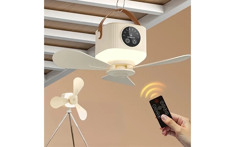 Ipree 2 In 1 Portable Fan Camping Light 3600mah Rechargeable Outdoor Camping Tent Fan New Remote Control Household Ceili