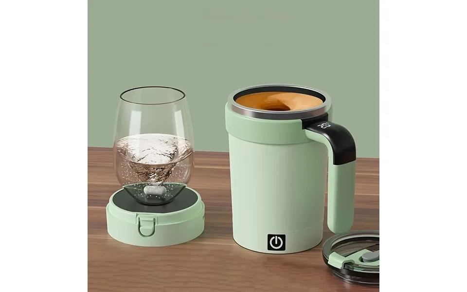 Ipree 380ml Detachable Automatic Magnetic Stirring Mug With Straw & Lid Stainless Steel Waterproof Usb Electric Mixing C