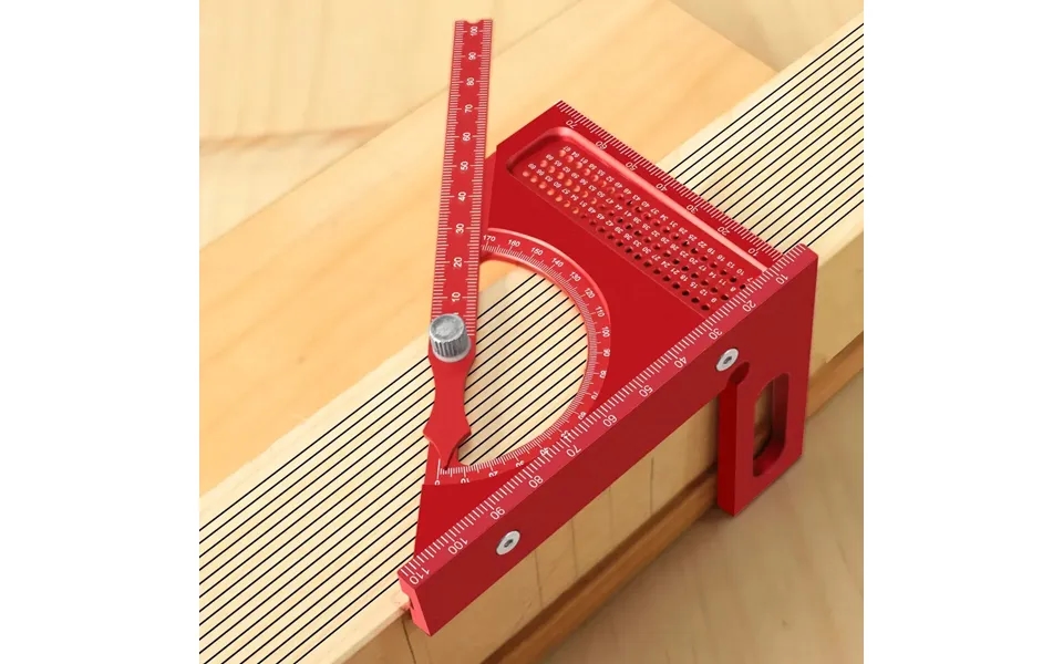 Jighole Adjustable 180 Degree Aluminum Alloy 3d Triangle Measuring Ruler Protractor Carpentry Square Metric Inch Scale C