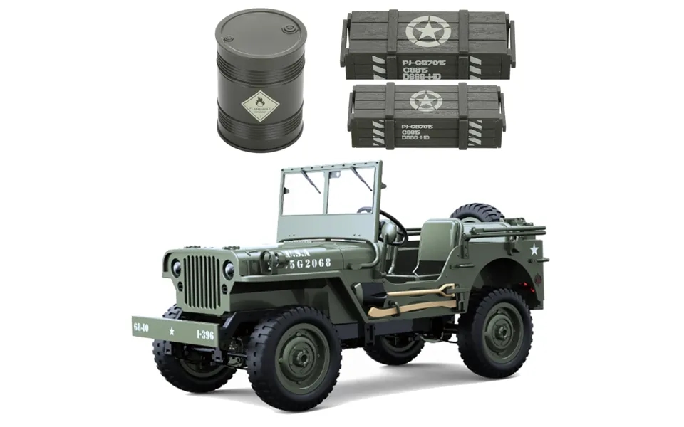 Jjrc C8815 1 10 Willys Military Truck Rc Car Parts Oil Drum Small Large Cartridges Box Vehicles Models Spare Decoration