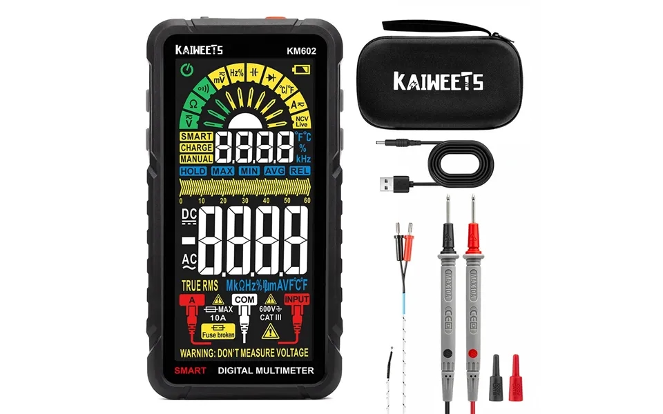 Kaiweets Km602 Smart Multimeter Digital Intelligent True Rms 6000 Counts Mini Portable Ac Dc Test Tool