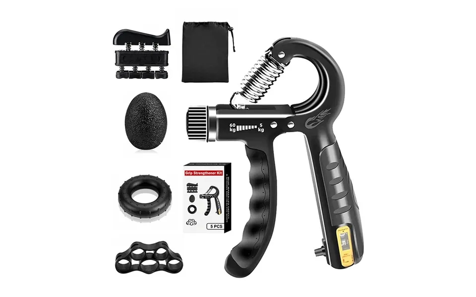 Kaload 5 Pcs Fitness Set 5-60kg Electric Counting Hand Grip Wrist Training Increase Strength Spring Finger Pinch Carpal